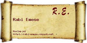 Rabi Emese névjegykártya